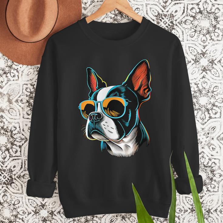 Dad Mom Cool Dog Sunglasses Boston Terrier Men Sweatshirt Dad Mom Cool Dog Sunglasses Boston Terrier Men Sweatshirt