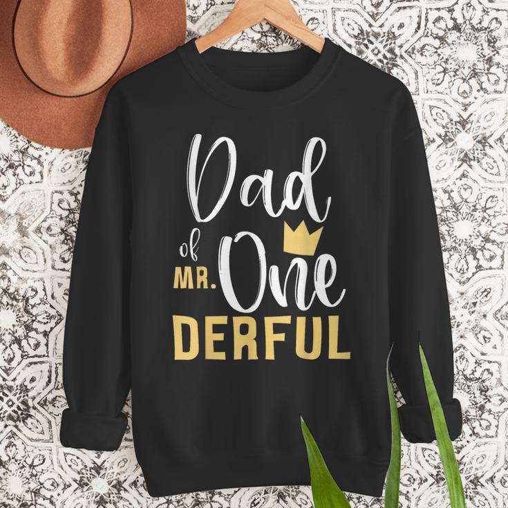 Dad Of Mr Onederful 1st Birthday First One-Derful Matching Men Sweatshirt