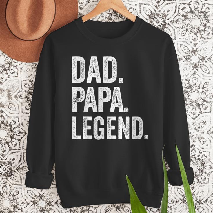 Dad Papa Legend Vintage Distressed Bold Papa Graphic Men Sweatshirt Dad Papa Legend Vintage Distressed Bold Papa Graphic Men Sweatshirt