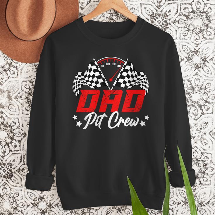 Dad Pit Crew Birthday Party Race Car Lover Racing Family Men Sweatshirt