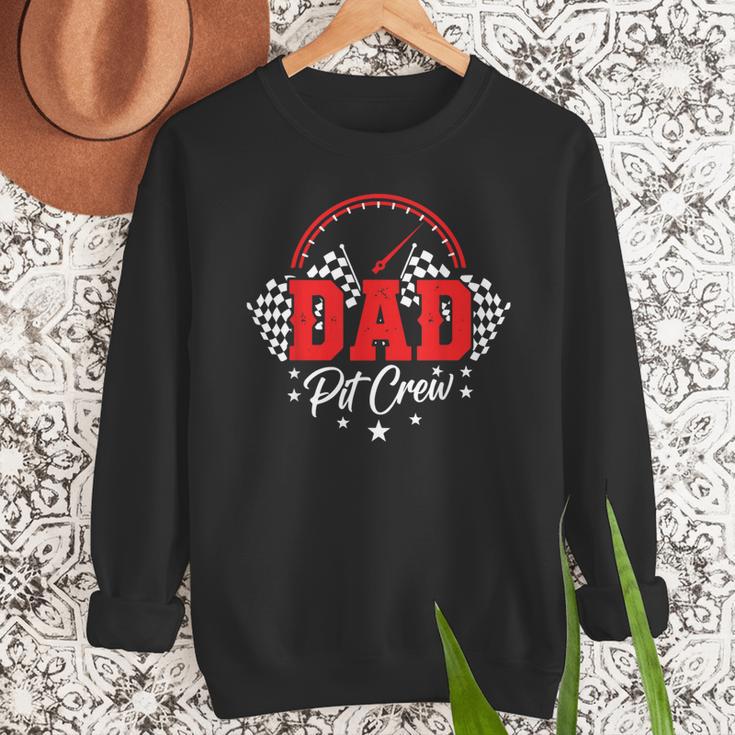 Dad Pit Crew Birthday Party Race Car Racing Family Matching Men Sweatshirt