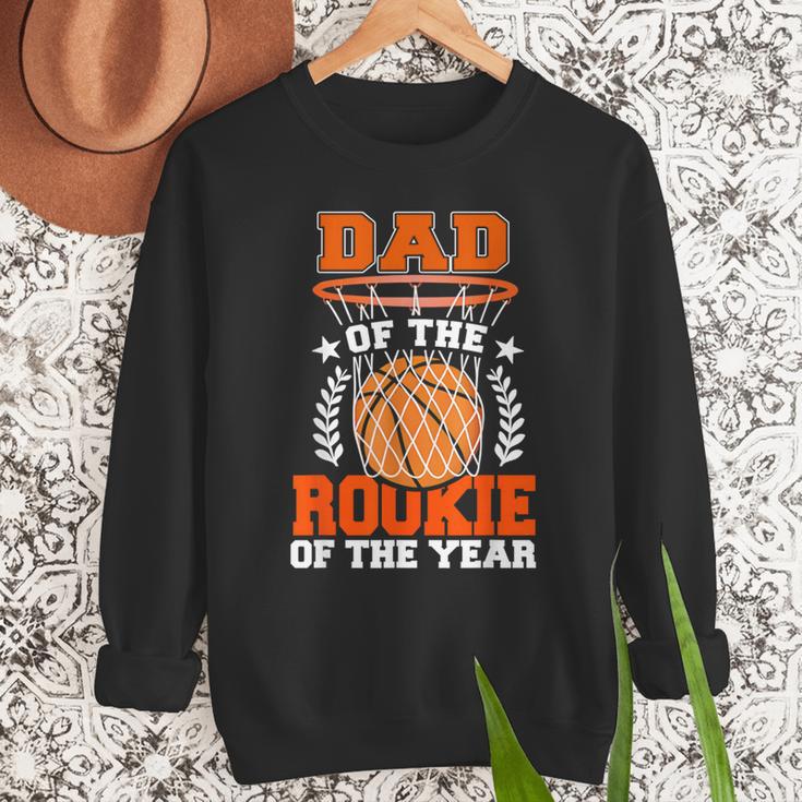 Dad Of Rookie 1st Basketball Bday Theme Matching Men Sweatshirt Dad Of Rookie 1st Basketball Bday Theme Matching Men Sweatshirt