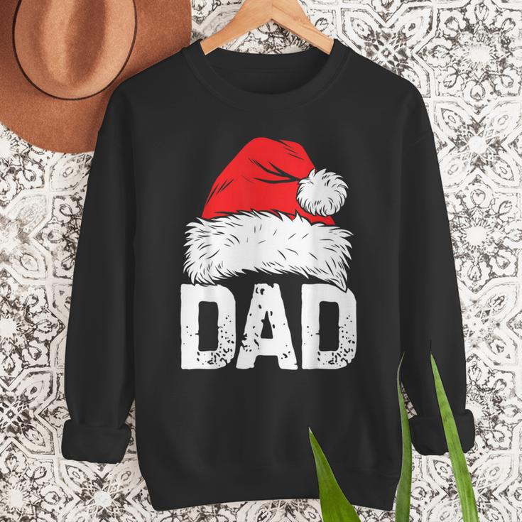 Dad Santa Christmas Family Matching Pajamas Papa Xmas Father Short Sleeve Men Sweatshirt