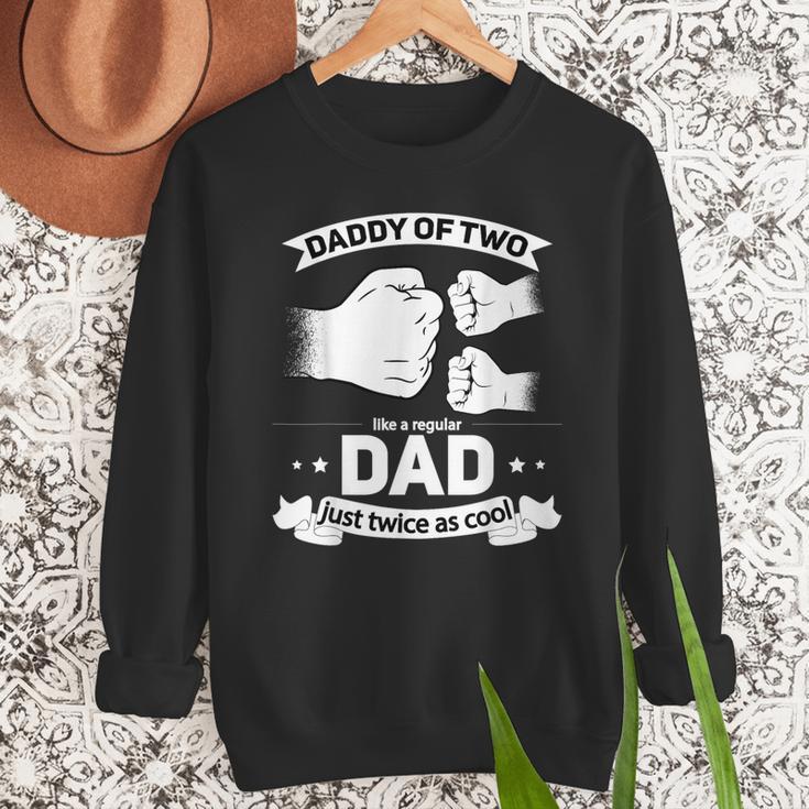 Dad Squared Fathers Day Dad Of Two Cool Daddy Of 2 Men Sweatshirt