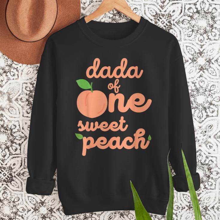 Dada Dad First Birthday One Sweet Peach Bday Family Matching Men Sweatshirt