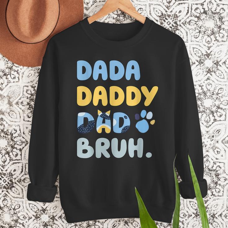 Dada Daddy Dad Bruh Fathers Day Blue Dog Men Sweatshirt