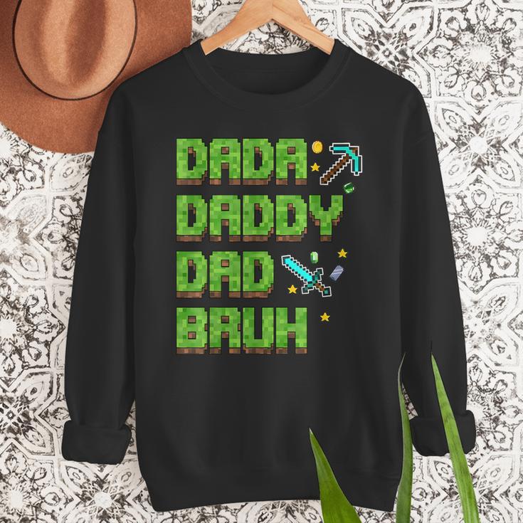 Dada Daddy Dad Bruh Father's Day Game Pixel Men Sweatshirt