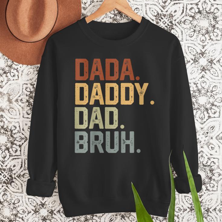 Dada Daddy Dad Bruh Retro Vintage Fathers Day Vintage Men Sweatshirt
