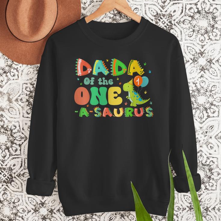 Dada Of The One-A-Saurus 1st Birthday Boy Dinosaur Family Men Sweatshirt