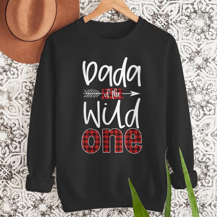 Dada Of The Wild One Buffalo Plaid Lumberjack 1st Birthday Men Sweatshirt