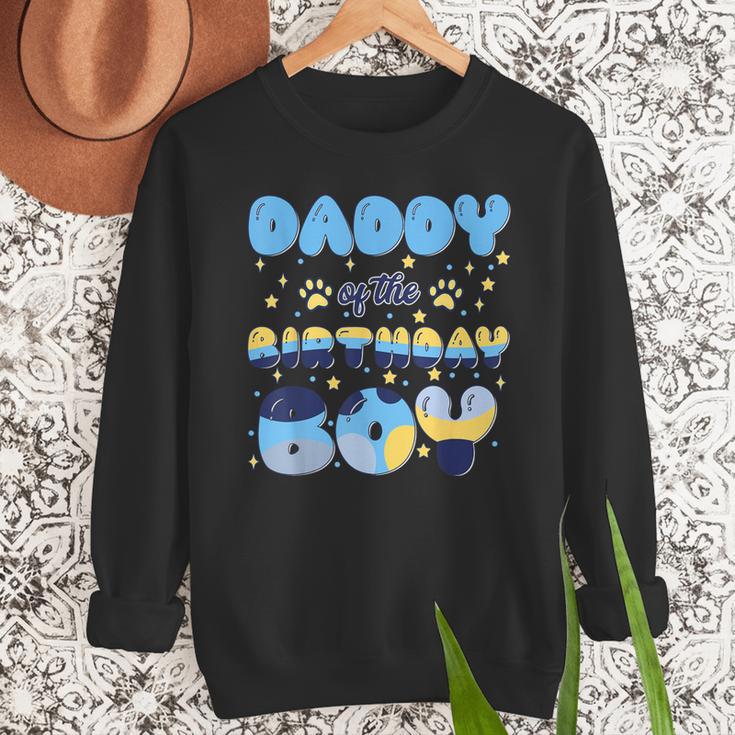 Daddy Of The Bday Boy Blue Dog Theme Party Family Matching Men Sweatshirt Daddy Of The Bday Boy Blue Dog Theme Party Family Matching Men Sweatshirt