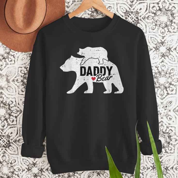 Daddy Bear Fathers Day Cute Baby Cub Papa Dad-a Pops Small Men Sweatshirt