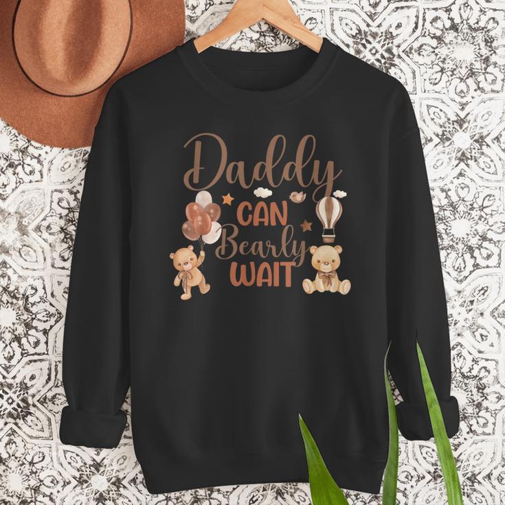 Daddy Can Bearly Wait Bear Gender Neutral Boy Baby Shower Men Sweatshirt