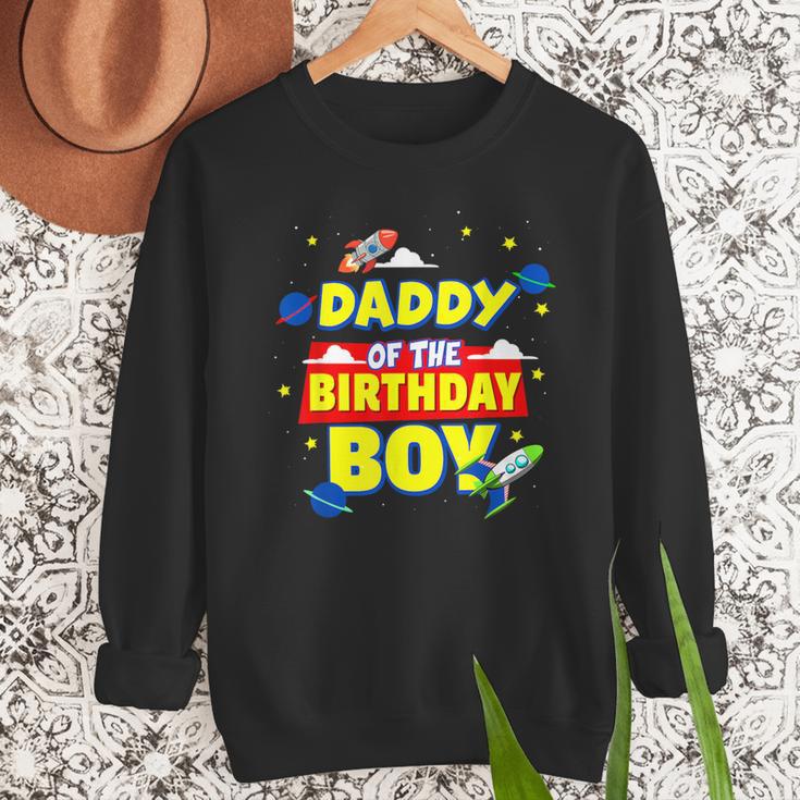 Daddy Of The Birthday Astronaut Boy Outer Space Theme Party Men Sweatshirt