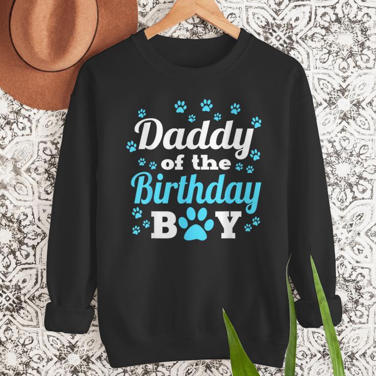 Daddy Of The Birthday Boy Dog Paw Bday Party Celebration Small Men Sweatshirt