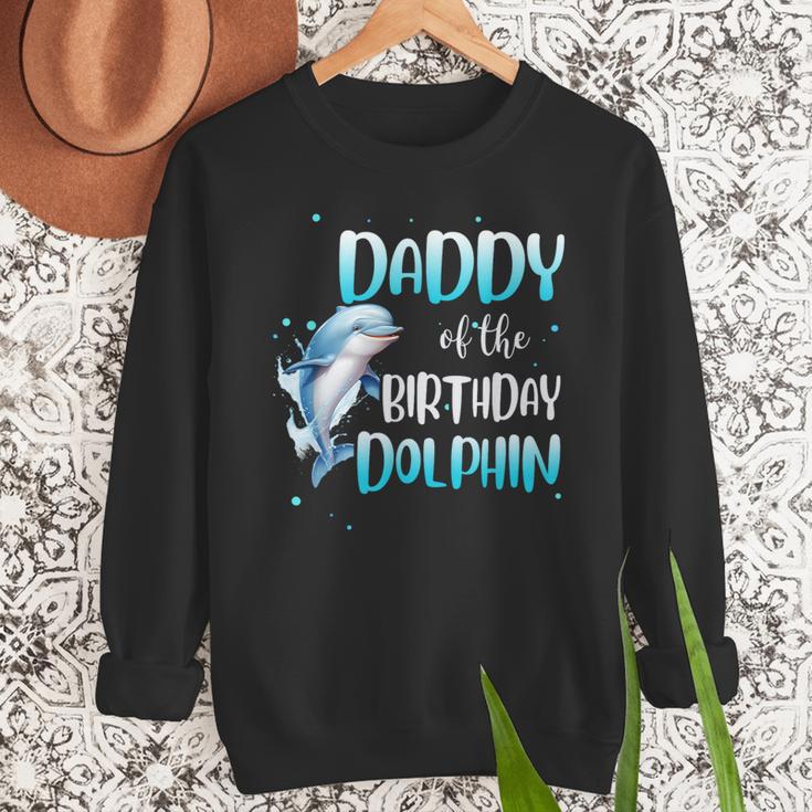Daddy Of The Birthday Dolphin Family Matching Party Squad Men Sweatshirt