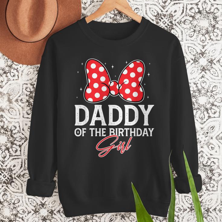 Daddy Of The Birthday Girl Cute Pink Bow Family Matching Men Sweatshirt
