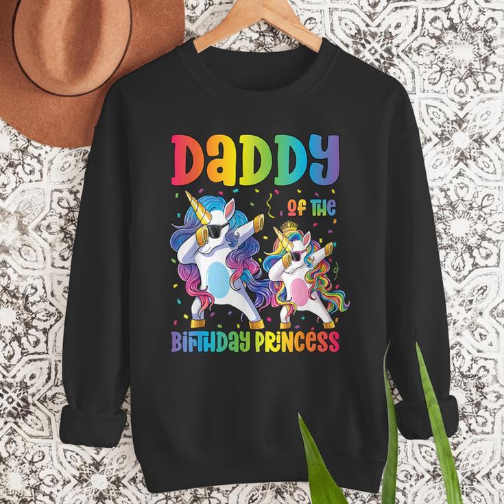 Daddy Of The Birthday Girl Dabbing Princess Unicorn Dad Men Sweatshirt