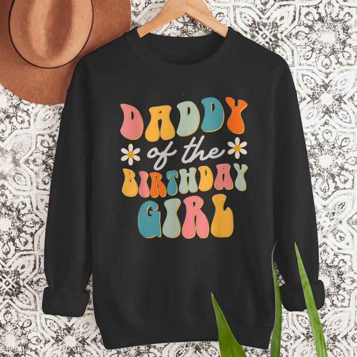 Daddy Of The Birthday Girl Groovy Themed Father Dad Men Sweatshirt