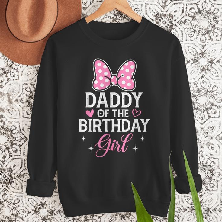Daddy Of The Birthday Girl Pink Bow Birthday Family Matching Men Sweatshirt