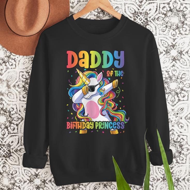 Daddy Of The Birthday Princess Girl Dabbing Unicorn Dad Men Sweatshirt Daddy Of The Birthday Princess Girl Dabbing Unicorn Dad Men Sweatshirt