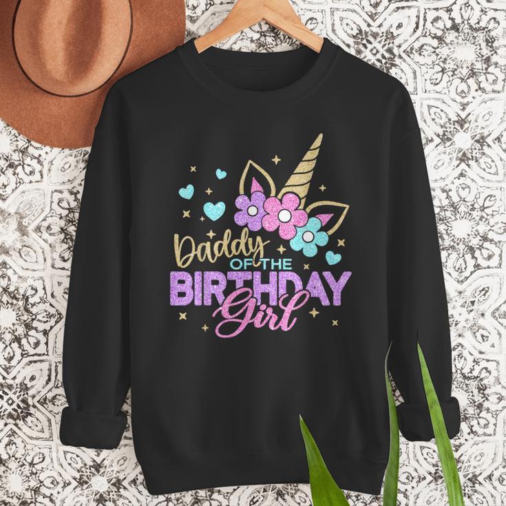 Daddy Of The Birthday Princess Girl Dad Unicorn Bday Party Men Sweatshirt