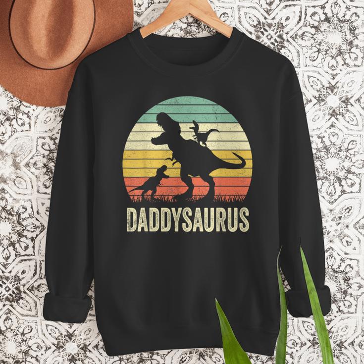 Daddy Dinosaur Daddysaurus 2 Kids For Dad Men Sweatshirt
