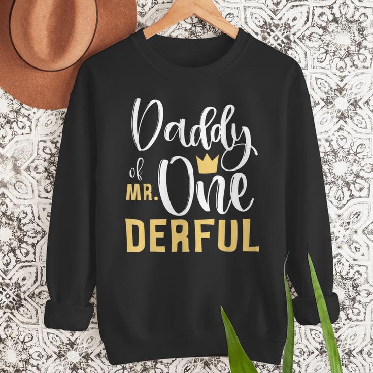 Daddy Of Mr Onederful 1st Birthday First One-Derful Matching Men Sweatshirt