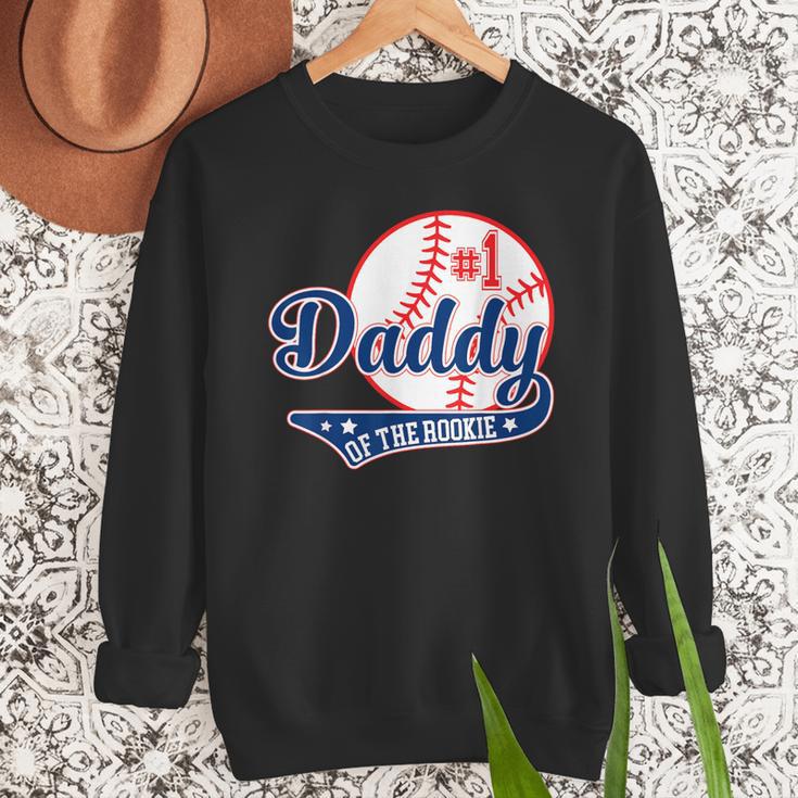 Daddy Of Rookie 1st Birthday Baseball Theme Matching Party Men Sweatshirt