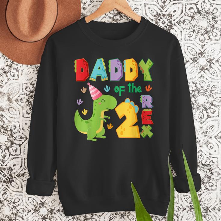 Daddy Of The Two Rex 2Nd Birthday Boy Dinosaur T-Rex Men Sweatshirt