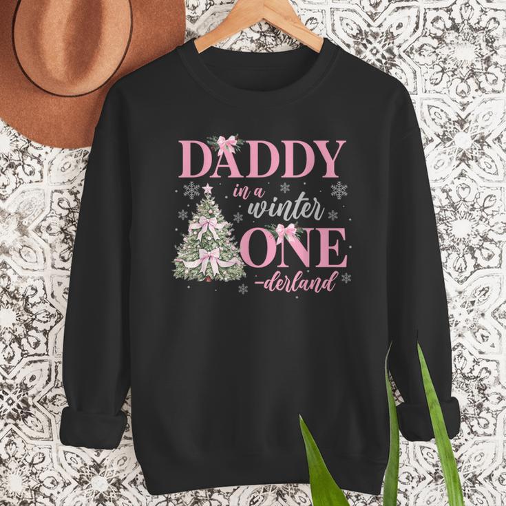 Daddy In a Winter Onederland Birthday Girl Christmas Tree Men Sweatshirt