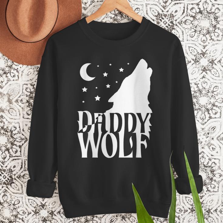 Daddy Wolf Matching Family Tribe Wolves Moon Men Sweatshirt Daddy Wolf Matching Family Tribe Wolves Moon Men Sweatshirt