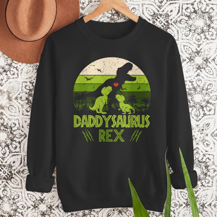 Daddysaurus Rex 2 Kids Sunset Tshirt For Fathers Day Men Sweatshirt