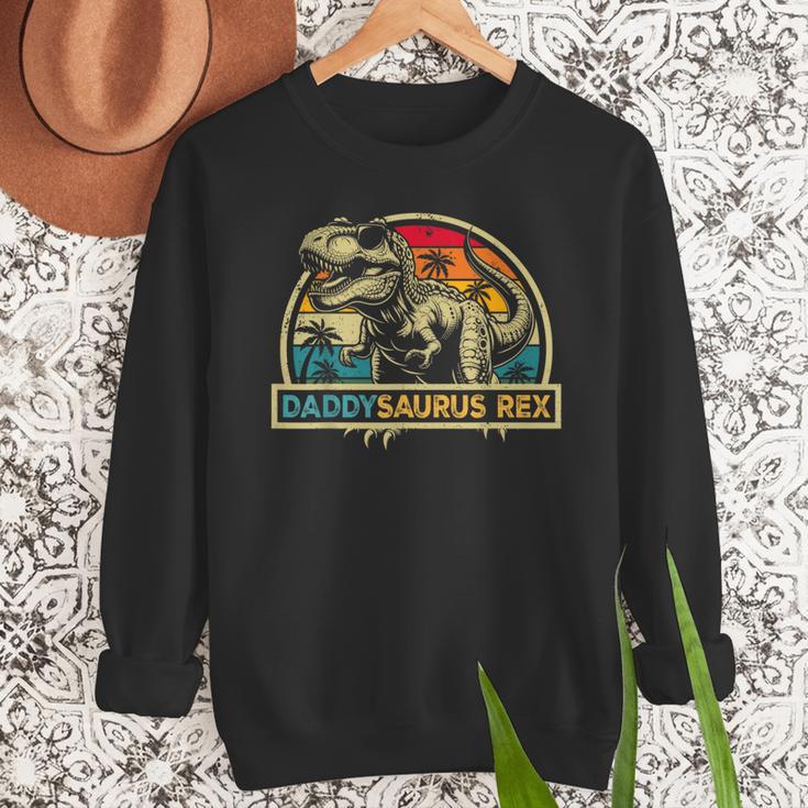 Daddysaurus Rex Dinosaur Daddy Saurus Rex Family Matching Men Sweatshirt