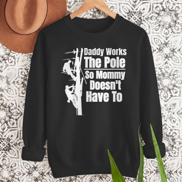 Dads Electrical Lineman Gear Husband & Lineman Wife Men Sweatshirt