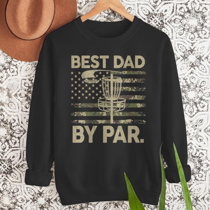 Disc Golf Frisbee Best Dad Par Camo US Flag Golfer Men Sweatshirt