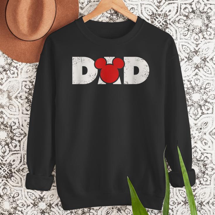 Disney Mickey And Friends Dad Mickey Distressed Text Logo Men Sweatshirt