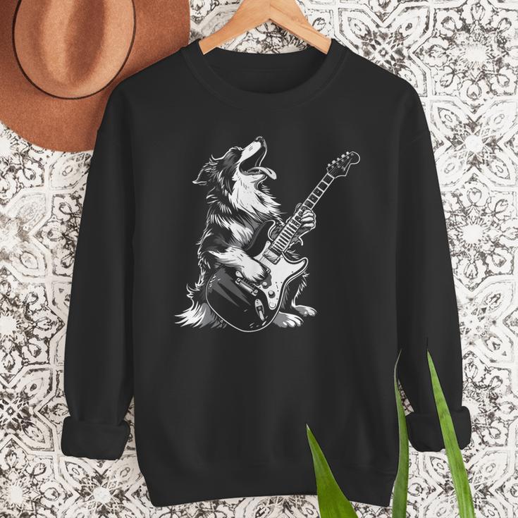 Dog Guitarist Guitar Australian Shepherd Dad Mom Men Sweatshirt