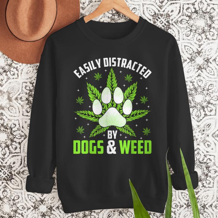 Dogs And Weed Dad Mom Dog Lover Cannabis Marijuana For Men Women Men Sweatshirt