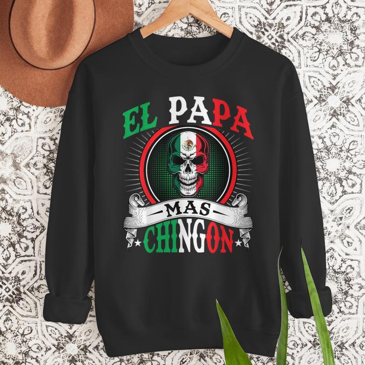 El Papa Mas Chingon Mexican Dad Husband Regalo Flag Men Sweatshirt