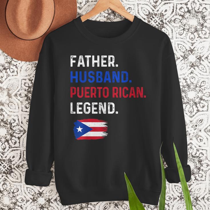 Father Husband Puerto Rican Legend Proud Dad Rico Flag Men Sweatshirt
