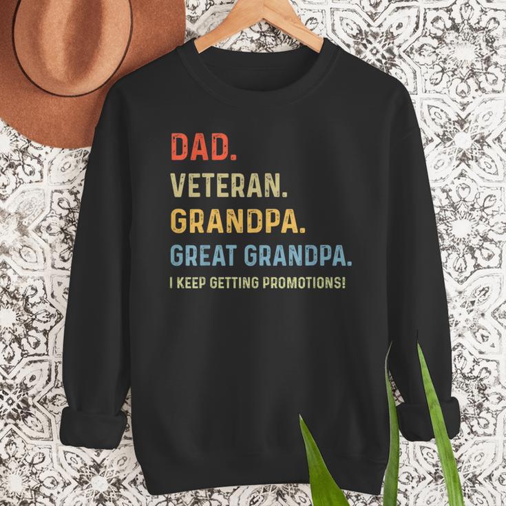 Fathers Day Dad Veteran Grandpa Great Grandpa Men Sweatshirt
