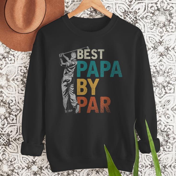 Fathers Day Golfer Dad Golfing Best Papa By Par Golf Men Sweatshirt