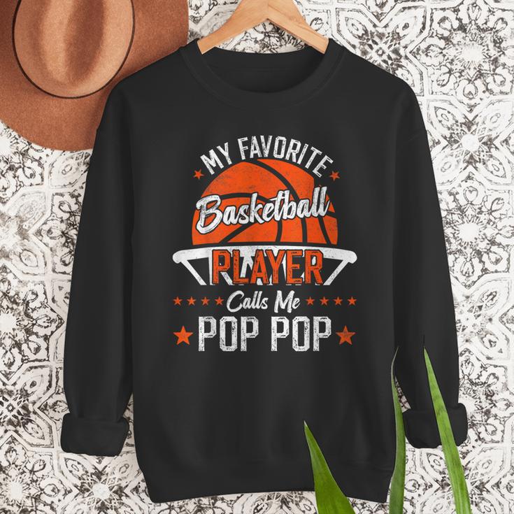 My Favorite Basketball Player Calls Me Pop Pop Funny Dad Men Sweatshirt