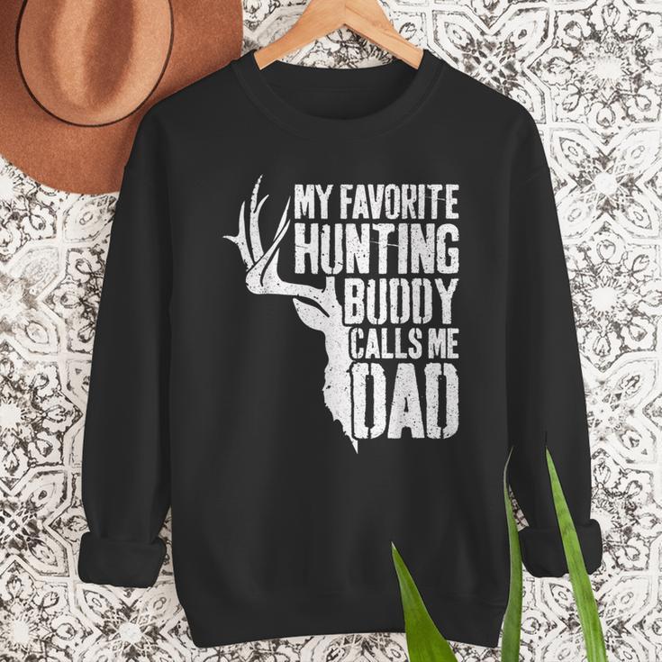 My Favorite Hunting Buddy Calls Me Dad Shirt Men Deer Hunter Men Sweatshirt