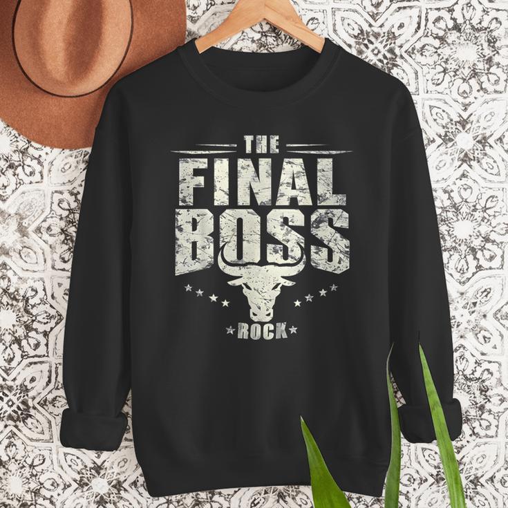 The Final Boss Vintage Rock Bull Fun Tee For Strong Dads Men Sweatshirt