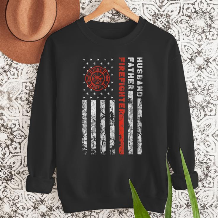 Firefighter Husband Father Fireman For Dad Men Sweatshirt