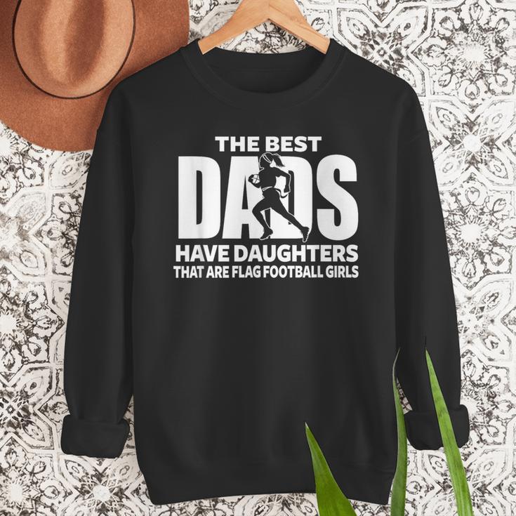 Flag Football Girl Dad Proud Father Of Girl Playing Sports Men Sweatshirt