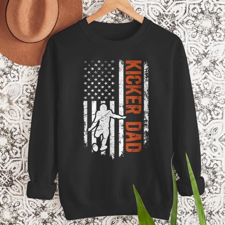 Football Kicker Dad Of A Football Kicker Father US Flag Men Sweatshirt