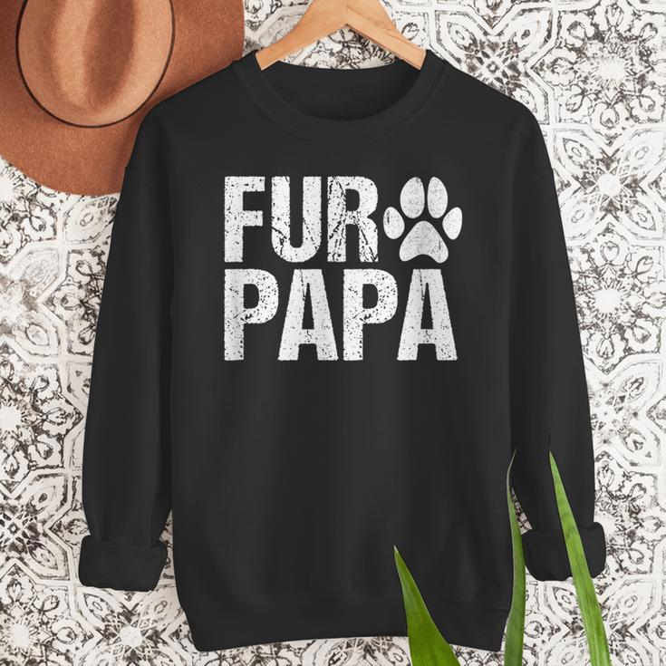 Fur Papa Shirt Pet Lover Dog Dad T-Shirt Fathers Day For Men Men Sweatshirt